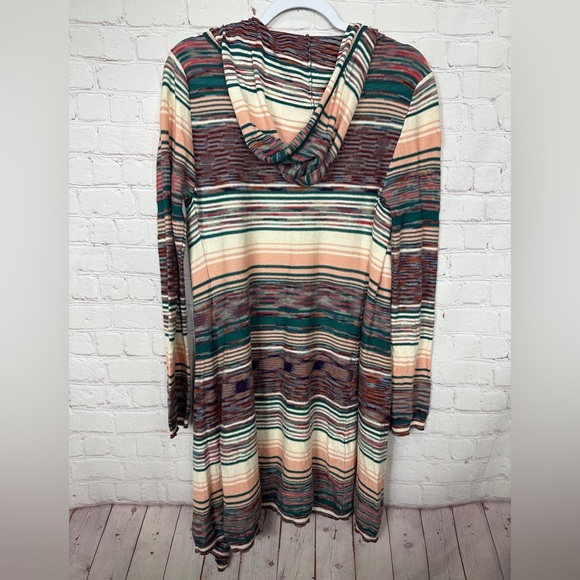 BKE Multicolor Cardigan Hooded Open Front Multicolor Sz M Cotton GUC 90s Western - Picture 7 of 8